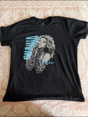 Graphic Black T-Shirt with Blue Accents